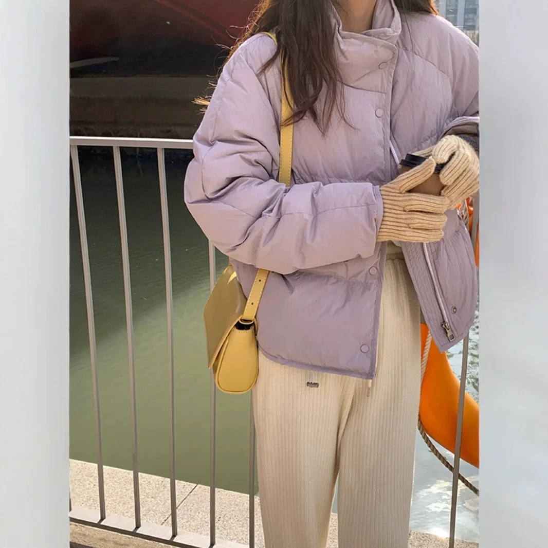 2025 신상 여성용 숏 패딩 다운 코튼 재킷 따뜻한 브레드 재킷