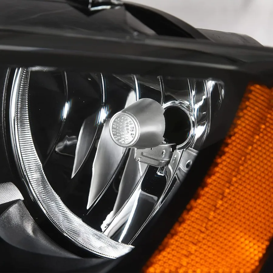 مجموعة المصابيح الأمامية متوافقة مع 11-18 فولكس فاجن جيتا MK6 مصباح الرأس نموذج الهالوجين استبدال الإسكان الأسود الزاوية العنبر #5