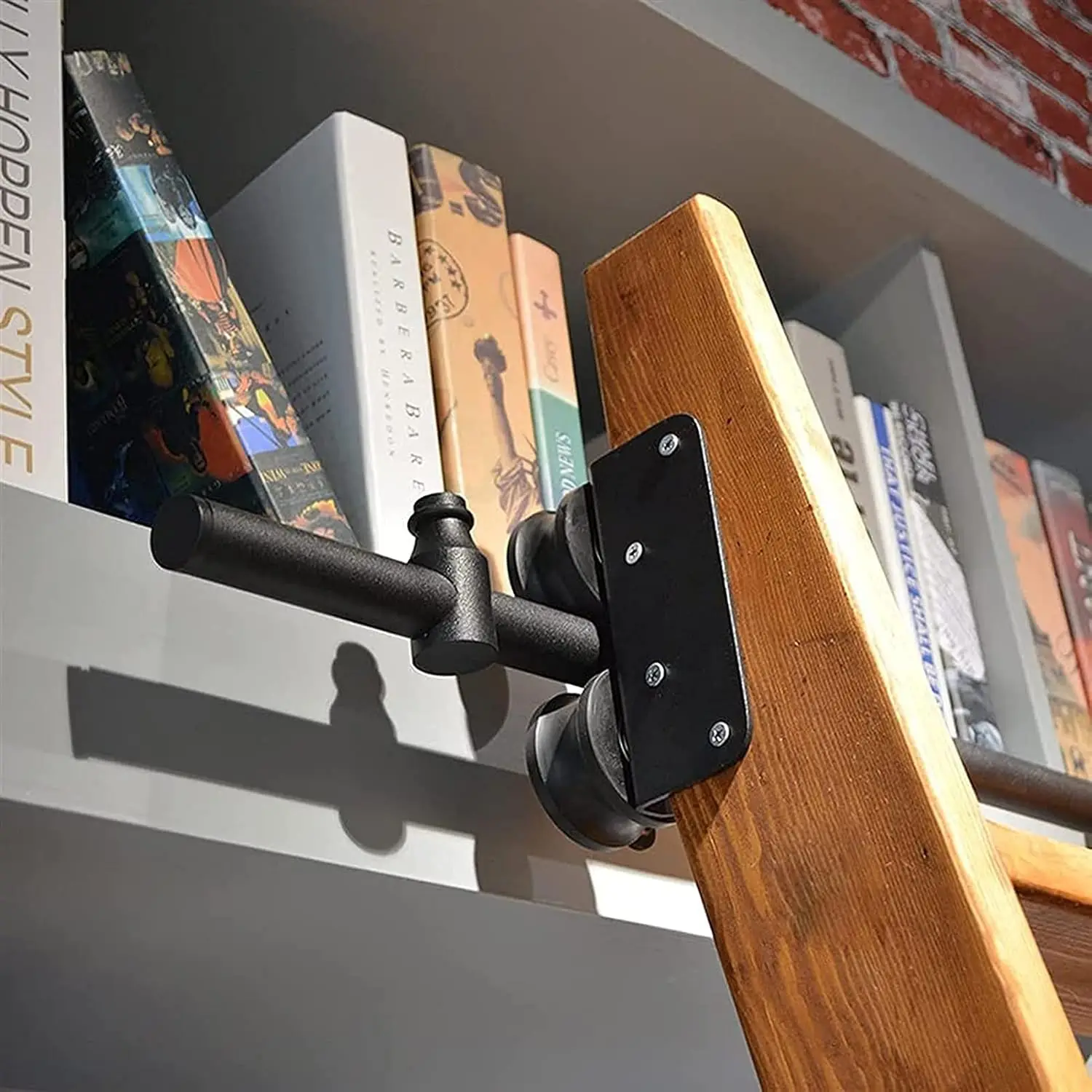 Schuifdeur Hardware Kit, Rond Spoor Intrekbaar + Uitbreidingsspoor (Geen Ladder), Met Vloerrollen, Voor