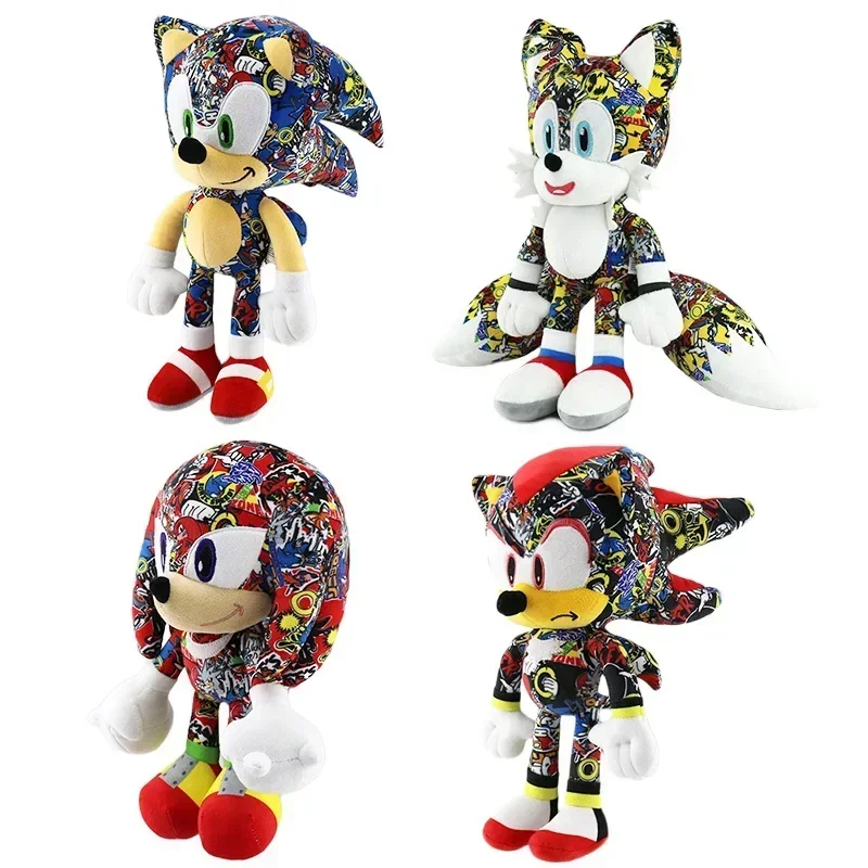 New Arrivals Children's Hedgehog Shadow Game Anime Printed Plush Toys Super Tars Plush Toys Fun Sonics Children's Birthday Gift