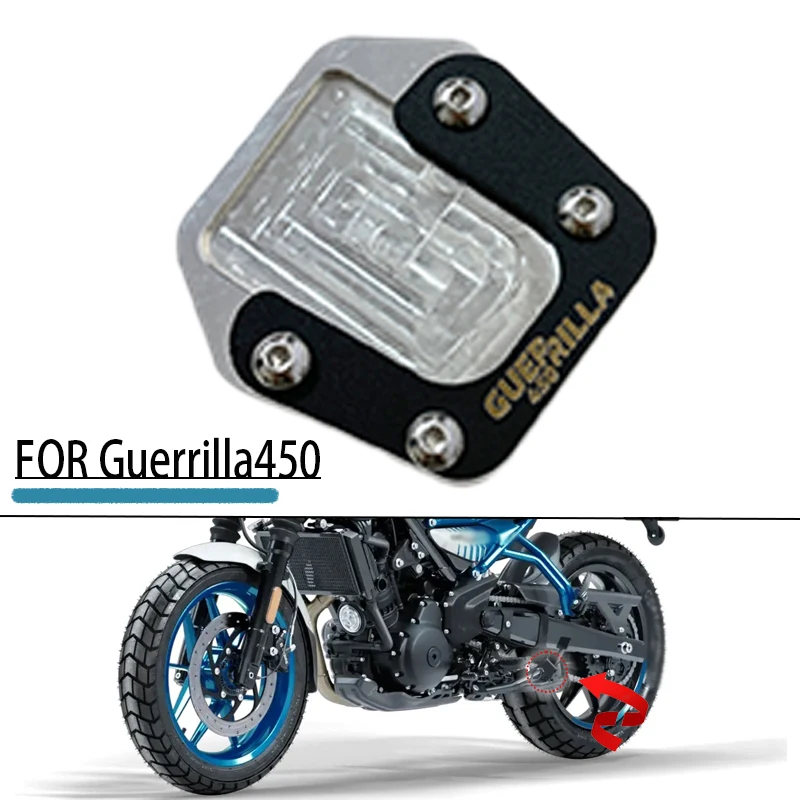 

Motorcycle Accessories guerrilla 450 Foot Side Stand Enlarger Plate Pad Kickstand Extension For Guerrilla450 2024 2025