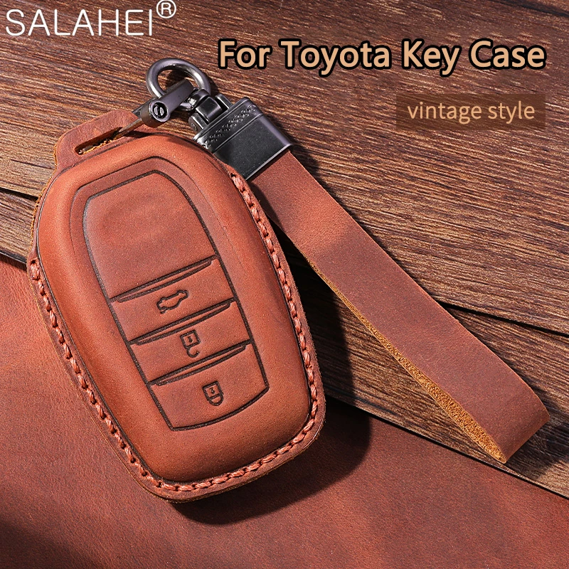 

Car Key Case Cover Shell For Toyota Land Cruiser 200 Prado Crown Yaris Cross Hilux Innova Fortuner Camry Alphard PREVIA Vellfire