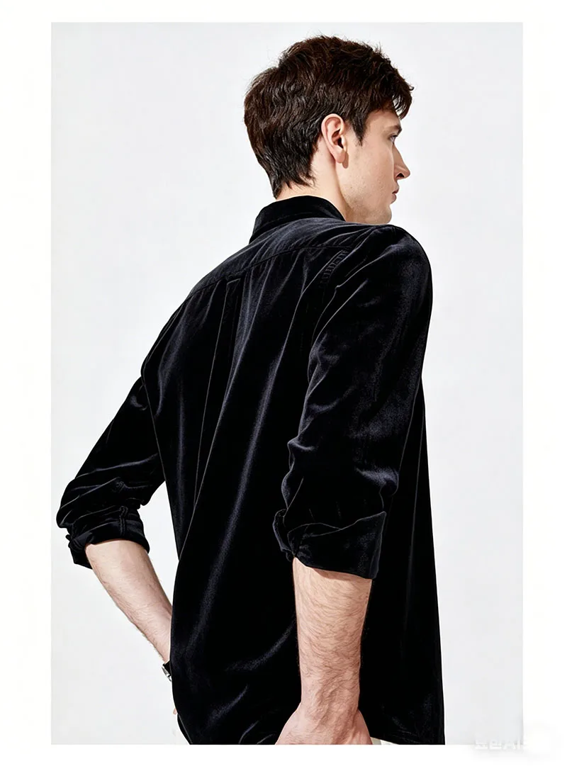 Natural Silk Velvet Men's Shirt Simple Style Fashion Top for Outdoor Leisure Luxury Casual Men's Clothing Comfortable and Soft