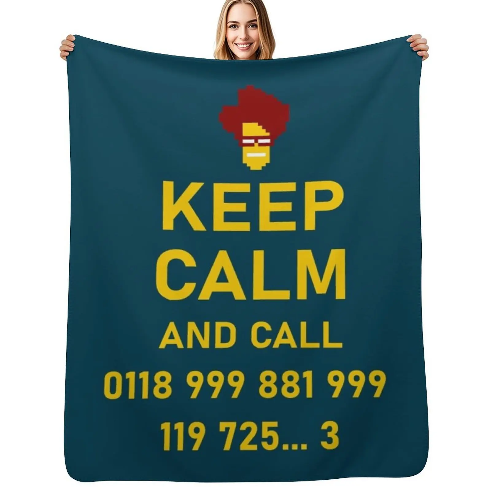 KEEP CALM and call 0118 999 881 999 119 725... 3 IT CROWD Throw Blanket Multi-Purpose Camping funny gift Cute Plaid Blankets