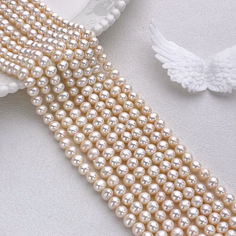 AAA 7-8mm Egg-Shaped Semi-Finished Natural Freshwater Pearls Loose Beads for Jewelry Making DIY Necklace Bracelet Accessories