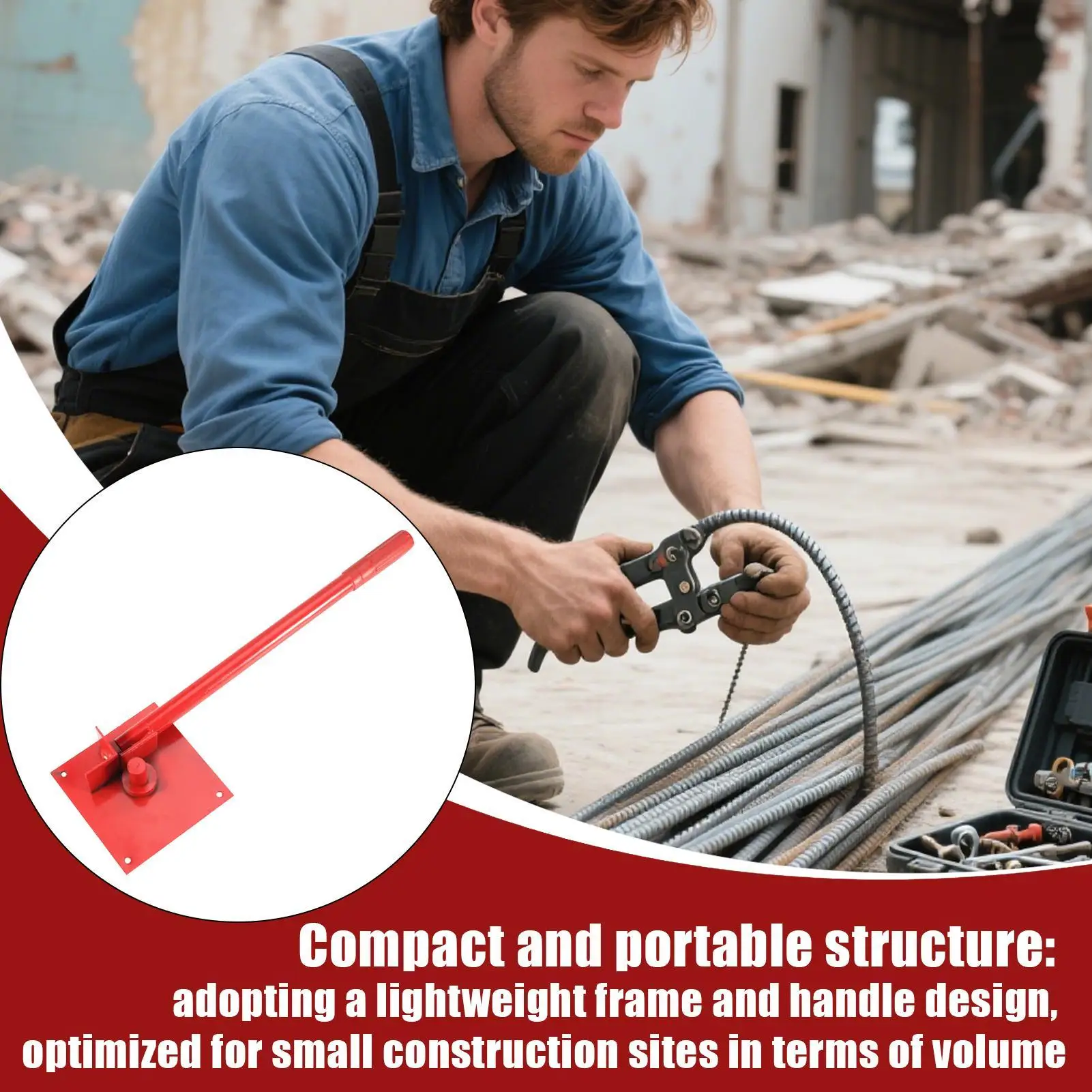 Metal Bending Tool Manual Bending Hand Tools Steel Metal Rod Hand Bender for Fence Deck Roofing Welding Construction Site Home