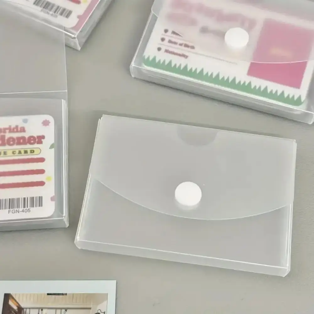 

1PC Frosted Desktop Storage Box for Cards &amp Stickers Storage Transparent Dust-proof Functional Office Organizer Card Storage