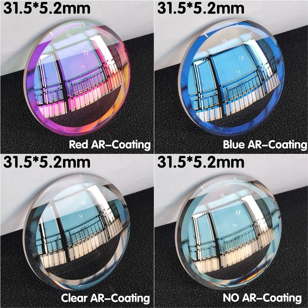 Watch Sapphire Glass Crystal Double Garden Large Chamfered AR Coated Glass Fits SKX007 SKX175 SRPD55K1 31.5x5.2x2.9mm Size Watch