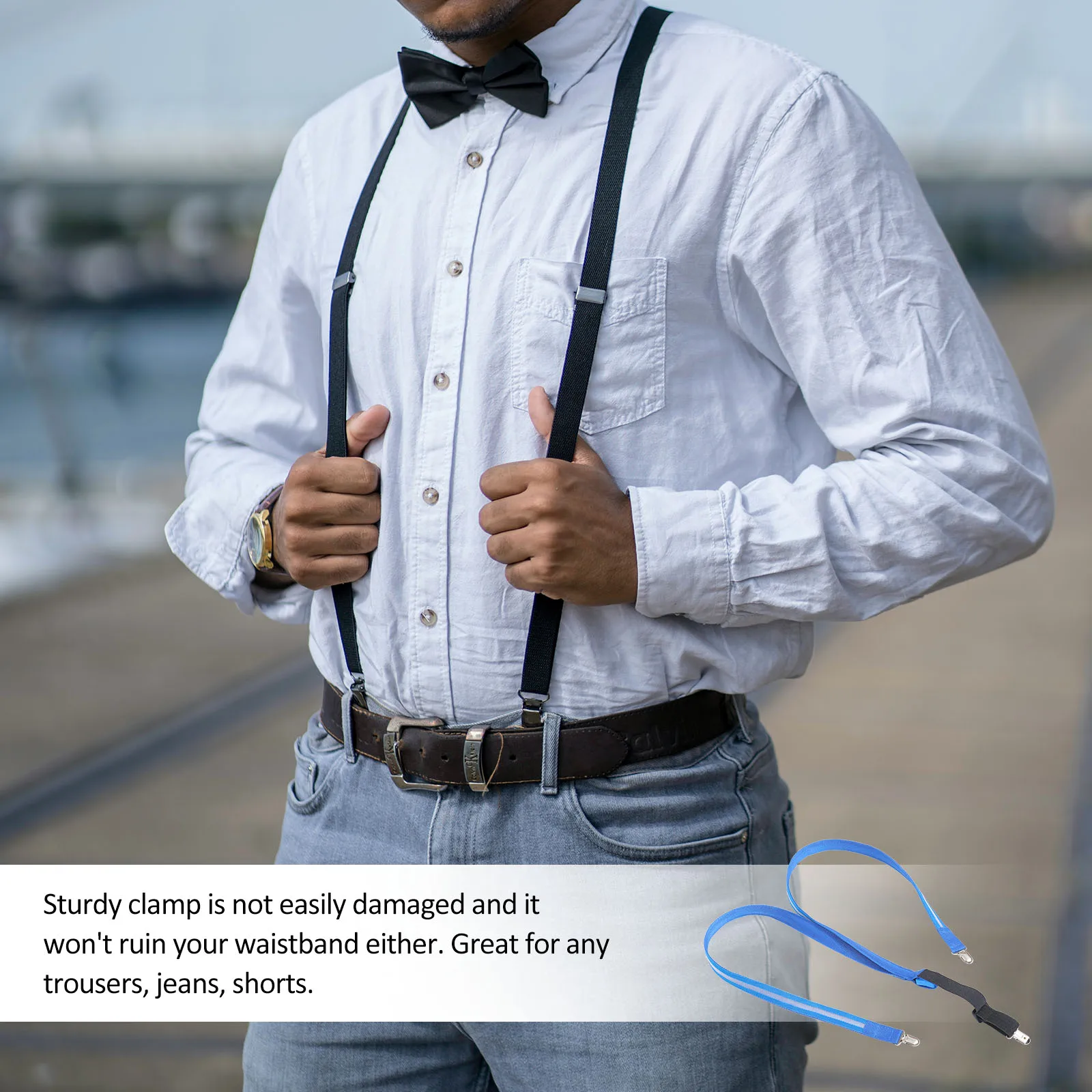 

Luminous Suspenders LED Elastic Accessories Creative Clip on Adjustable Y Shaped Glow Festival Emitting Light TPU