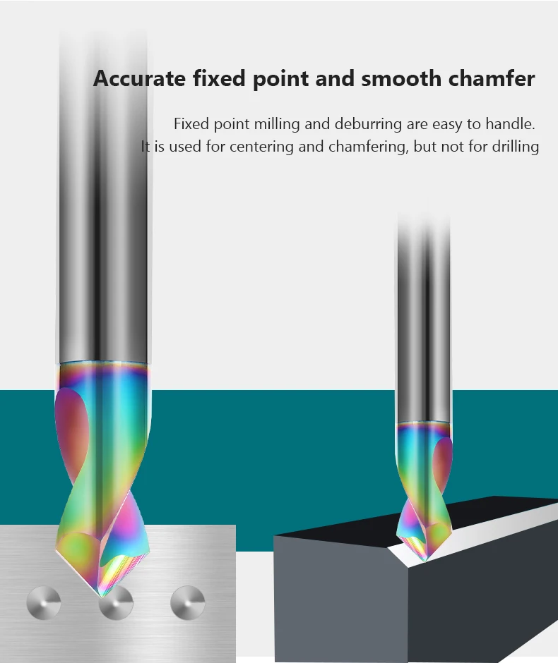 Spot Drill 90° 2-12mm Chamfer Mill Stub Starting Location Center Bit CNC Router Bit Milling Cutter Aluminium Carbide End Mill