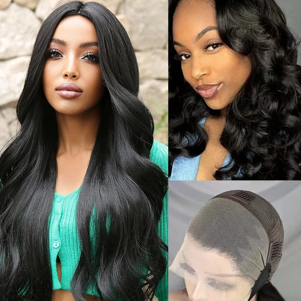 24inches Water Body Wave Human Hair Wigs for Black Women 13x4 Lace Frontal Loose Wave Hair Wig Brazilian Remy Lace Front Wig