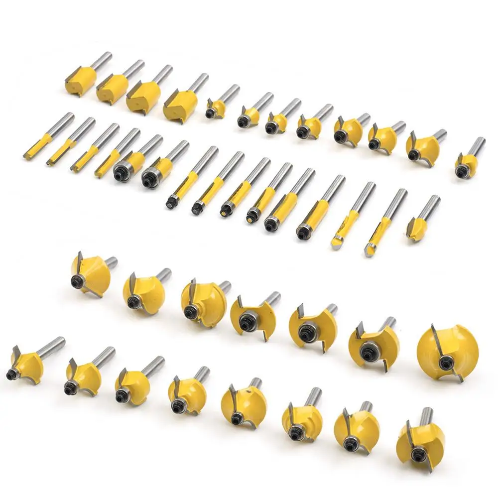 Factory Wholesale 100Pcs/Set 1/4 Inch Shank Tungsten Carbide Router Bit Woodworking Milling Cutter