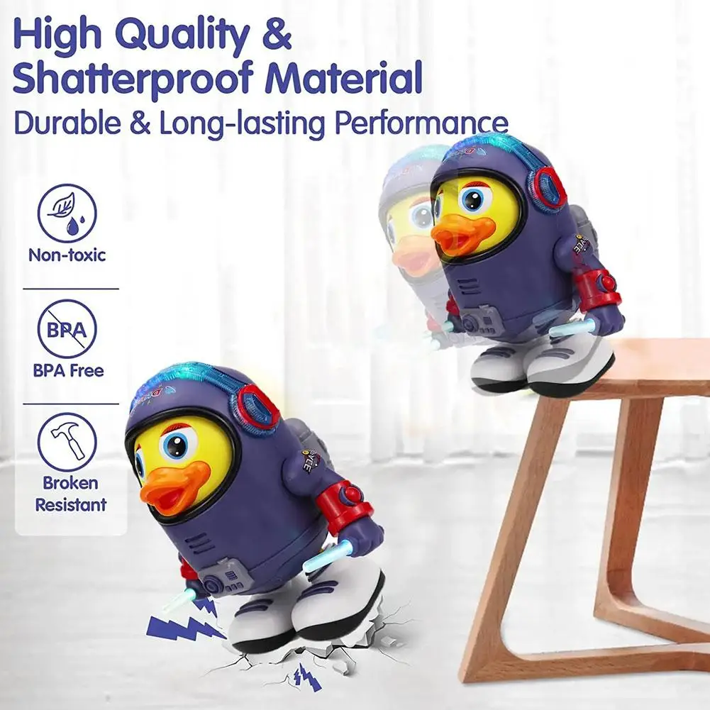 Duck Toy Musical Interactive Toy Electric with Lights and Sounds Dancing Robot Space Elements Electric Dancing Duck Toy