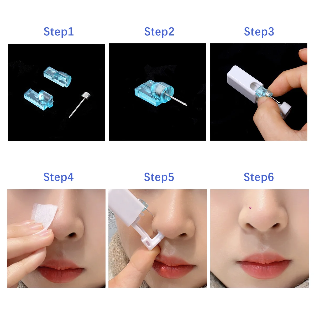 1PC Nose Stud Piercing Gun Disposable Safe Sterile Piercing Unit Nose Piercing Tool Machine Earring Stud Body Jewelry