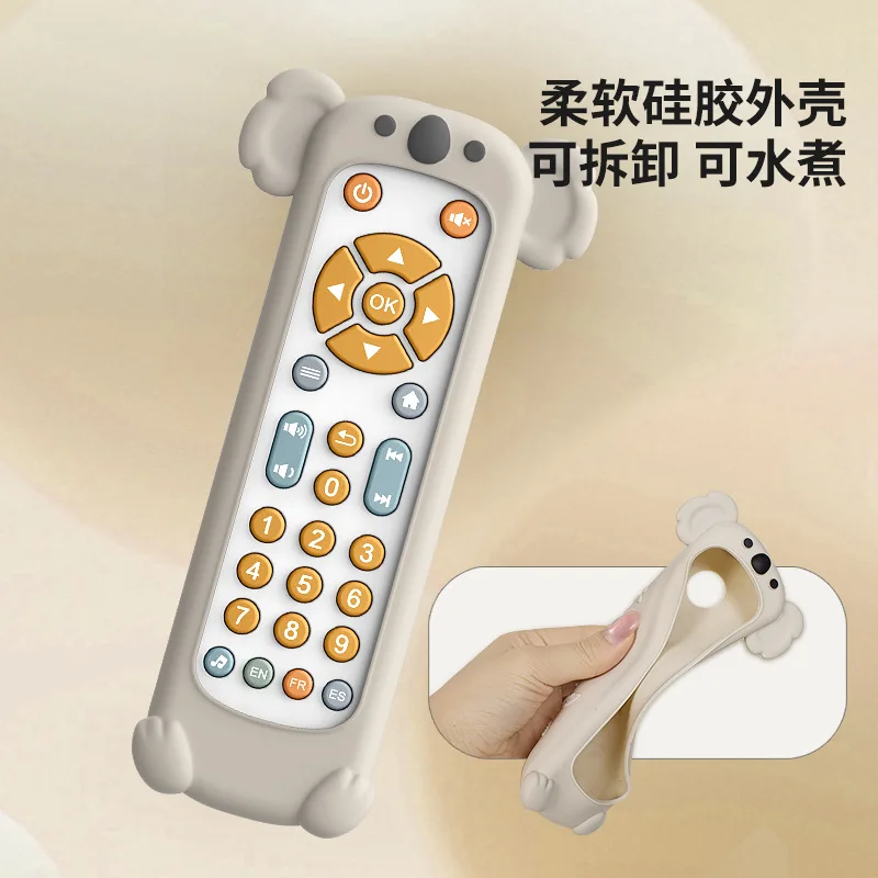 Children\'s TV Simulation Remote Control Music Learning Grip Strength Training Early Education Puzzle Baby Toy Montessori Game