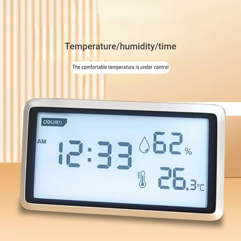 Xiaomi Deli Electronic Thermometer Hygrometer Weather Station High Precision LED Digital Alarm Clock Backlight Snooze Data Time