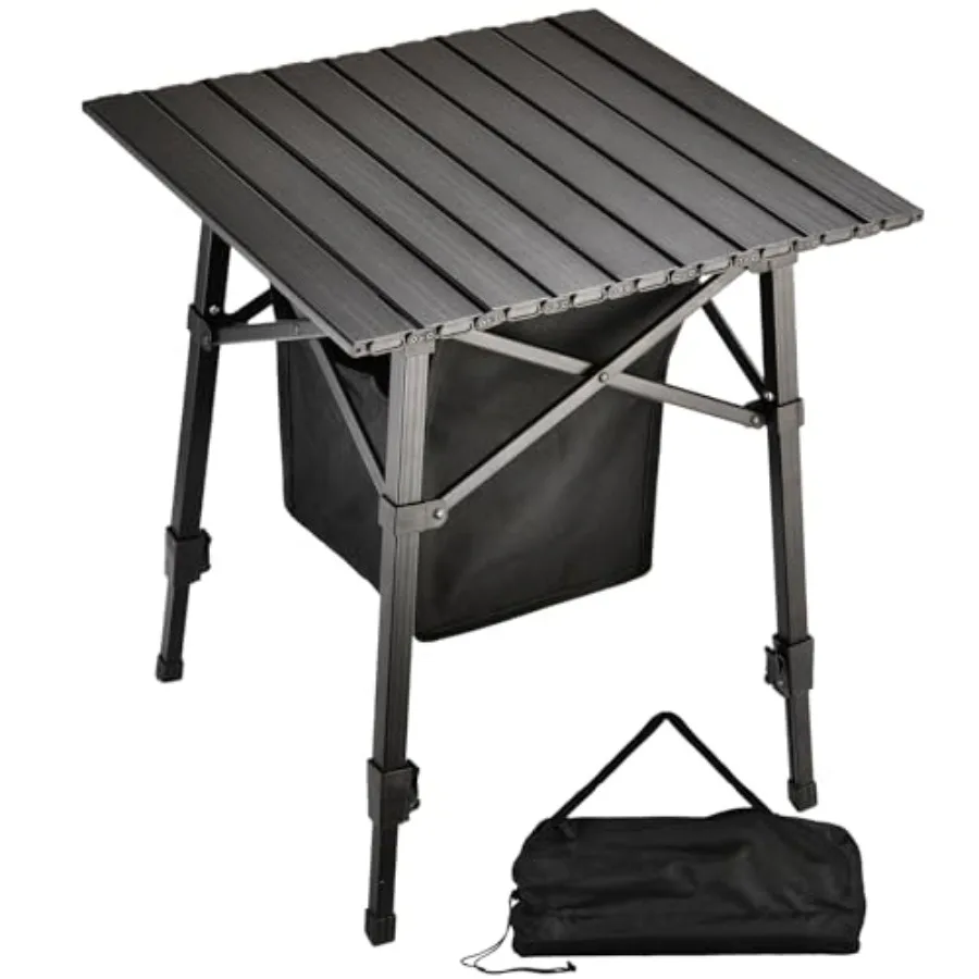 

Aluminum Camping Side Table, Compact Folding Outdoor Portable Beach Camp Table with Carry Bag and Storage, Picnic, Hiking, Fish