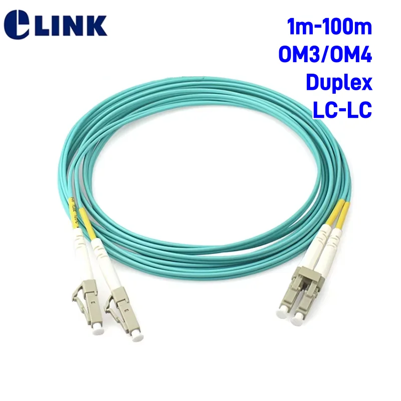 

fiber patch cord LC-LC OM3 OM4 duplex 20m 30m 100m LC DX Multimode cable 1m2m3m5m7m10m optical fibre jumper free shipping ELINK