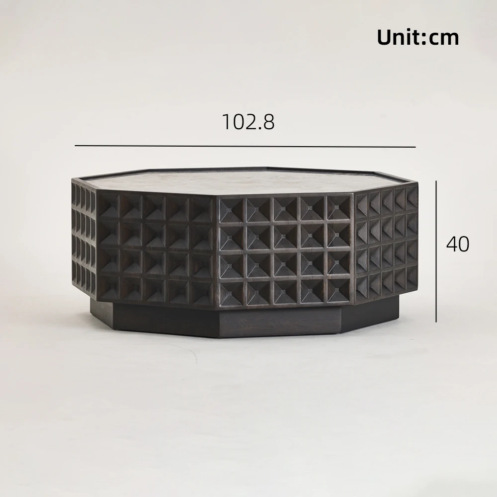Mesa de centro octogonal sencilla y moderna, mesa de centro de madera.