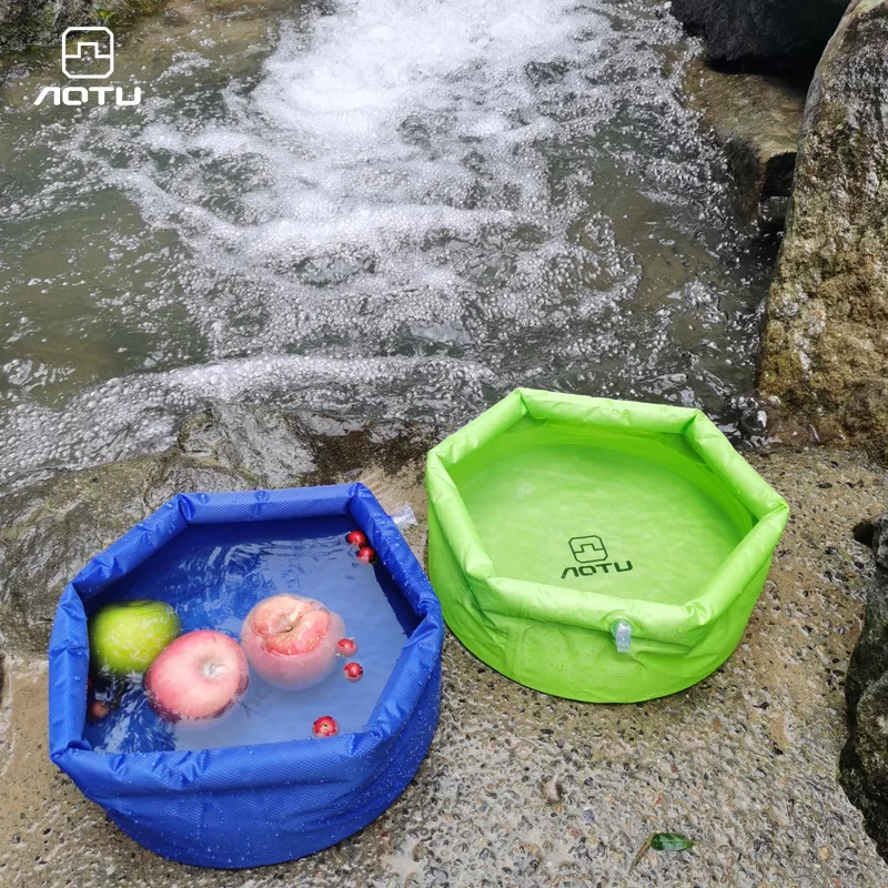 

Concave and convex, outdoor folding bucket, camping travel washbasin, inflatable foot soaking bucket 8L washbasin