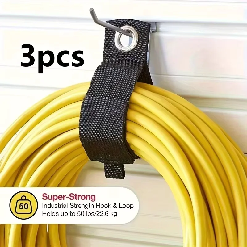 Piece Storage Straps Extension Cord Storage Organiser, Car Park Wall Strap and Garden Hose Storage