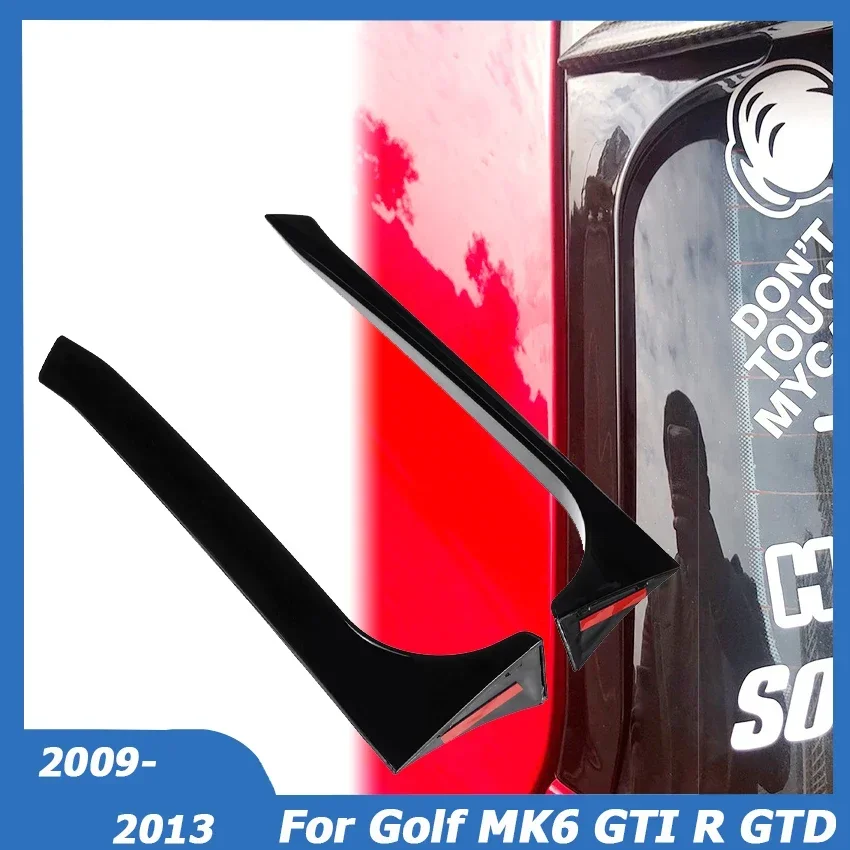 For VW Golf MK6 Golf 6 GTI R GTD 2009-2013 Rear Window Canards Side Splitter Cover Wing Spoiler Sticker Trim Car Accessories