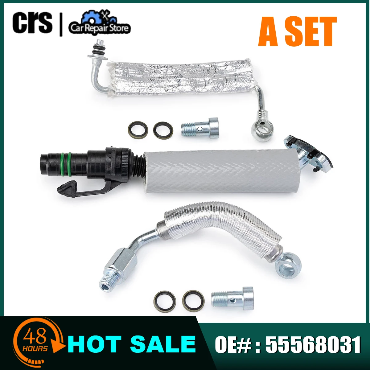 

A SET 55568031 Turbo Oil Return Drain Pipe & Oil Feed Hose Tube Kit 55587854 25198546 For Chevy Cruze For Sonic Trax 2013-2019