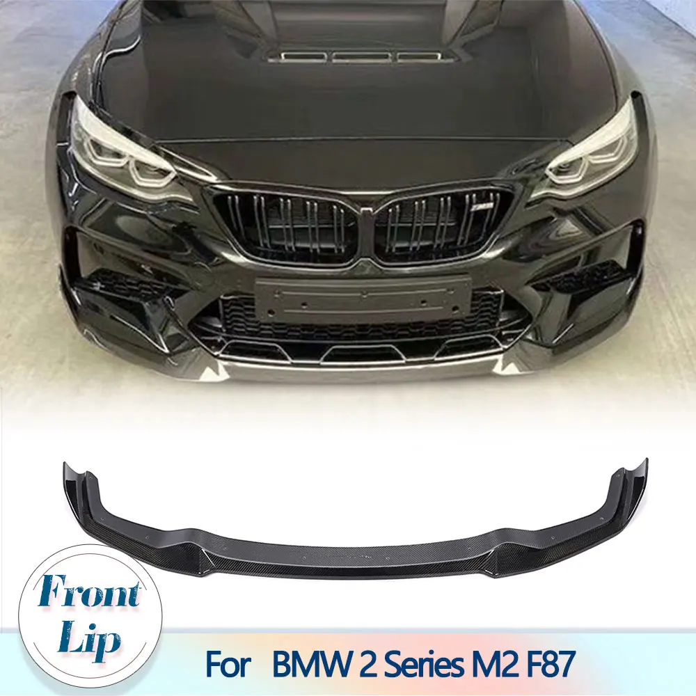 Front Bumepr Lip Spoiler for BMW 2 Series F87 M2 2015-2017 Not for M2C Car Front Bumper Lip Spoiler Splitters Carbon Fiber