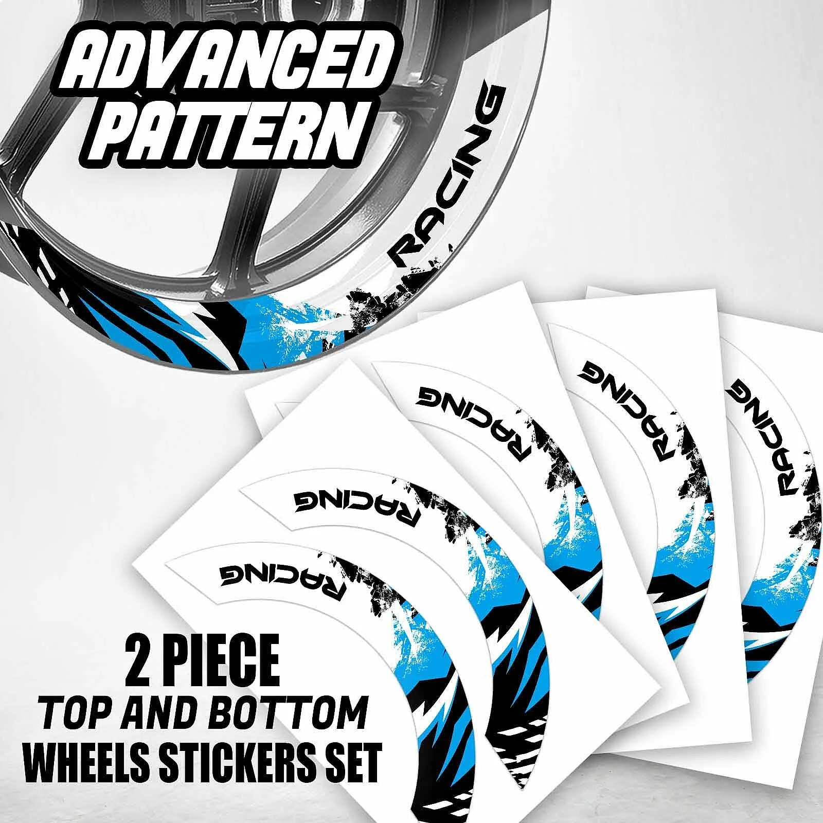 S05W Aqua 2-Piece Rim Decals Wheel Stickers For Vulcan 650 15-26