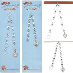 2 Pcs 2 Styles Sheep Charm Knitting Row Counter Chains 0~9 Number Stitch Markers Acrylic Beads Crochet Stitch Marker Charms