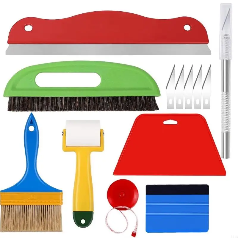 

X9FA Sturdy 7 Pieces Wallpaper and Paint Application Set Designs for Efficient Home Decoration Projects Long Time Use