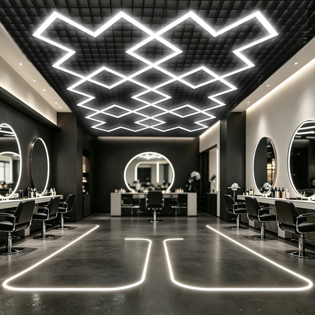 High Bright 220V LED Garage Ceiling Lights Linear Splicing Tube Lamp 6500K Direct Connection Shop Lighting for Warehouse Gym Bar