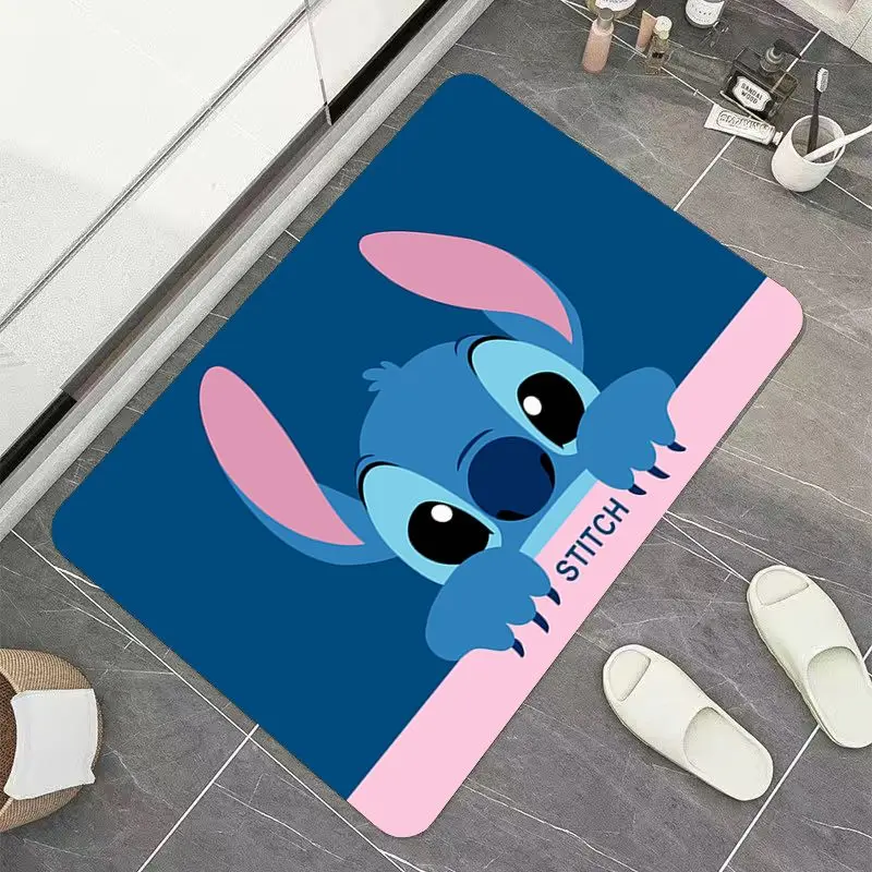 Cartoon Stitch  Mat Kawaii Carpet Living Room Bedroom Anime Carpet Children's Aesthetic Room Decor Furry  Doormat