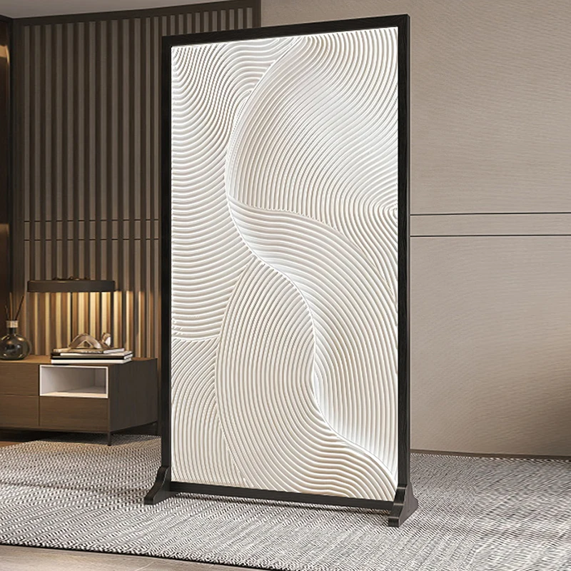 Screen partition living room 2025 new solid wood entrance home shelter mobile bedroom modern simple seat screen