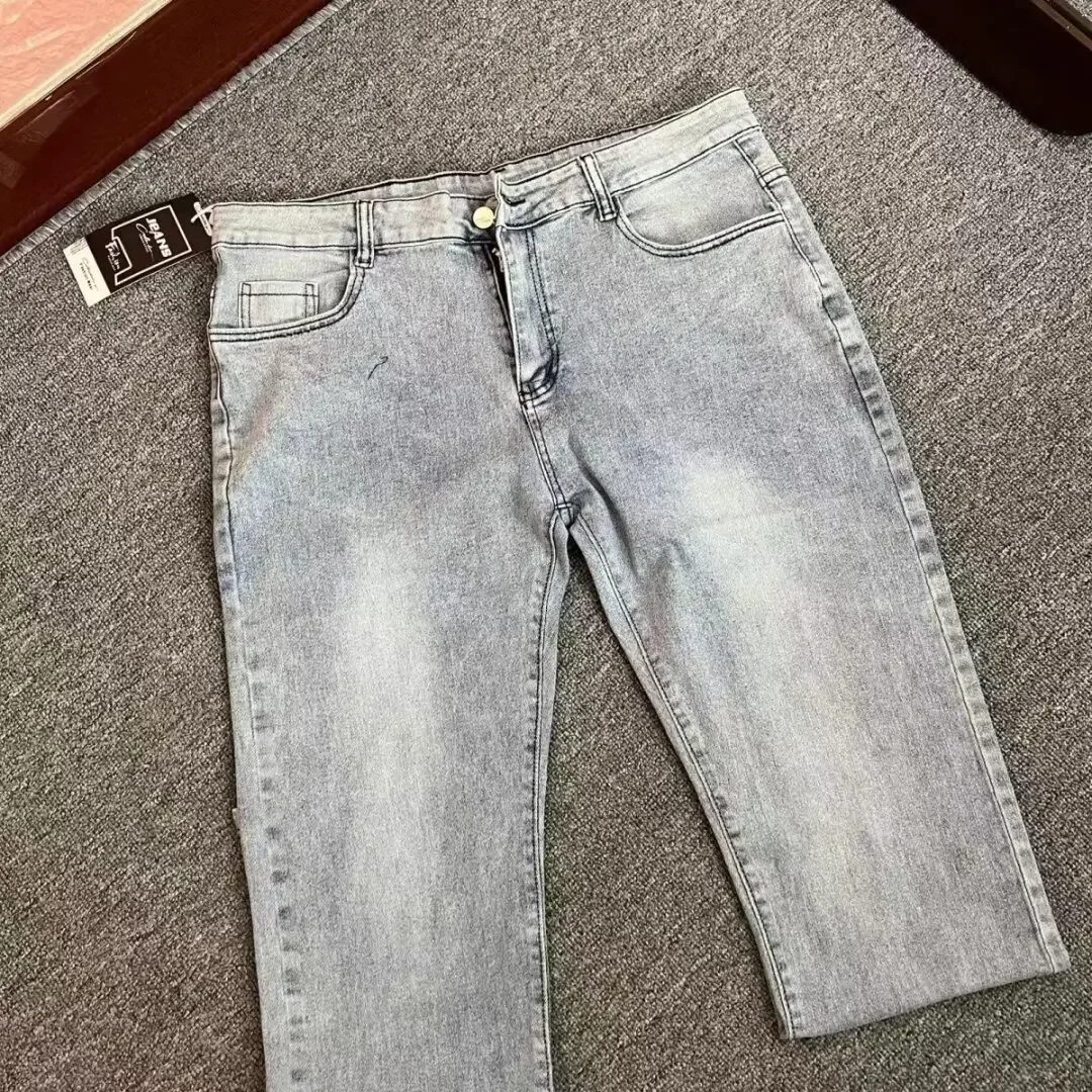 Pop Autumn트렌디 브랜드 남성용 스트레이트 레그 청바지 슬리밍 캐주얼 크롭 팬츠 캠퍼스 소셜화 및 레저를 위한 학생 스타일