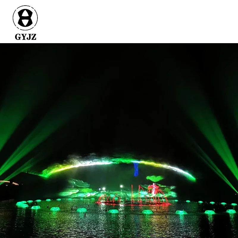 Customized Size Movie Screen Water Wall Projection Large Outdoor Fountain Projector Water Curtain Movie