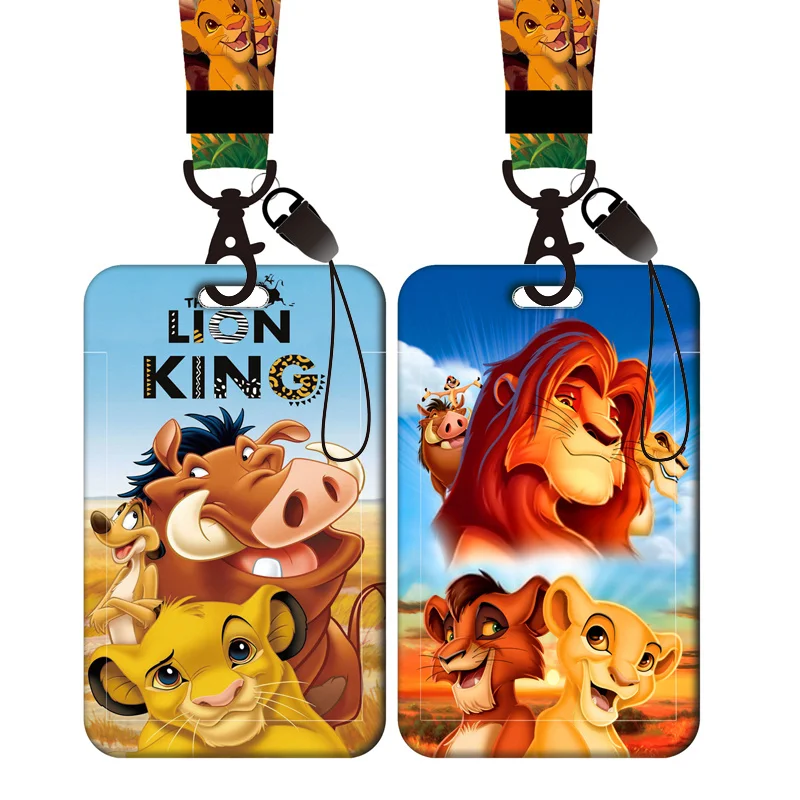 

The Lion King Lanyard ID Card Holders Cute Simba Neck Straps Phone Rope Badge Holder Keychain Retractable clip Reel Yoyo Lariat