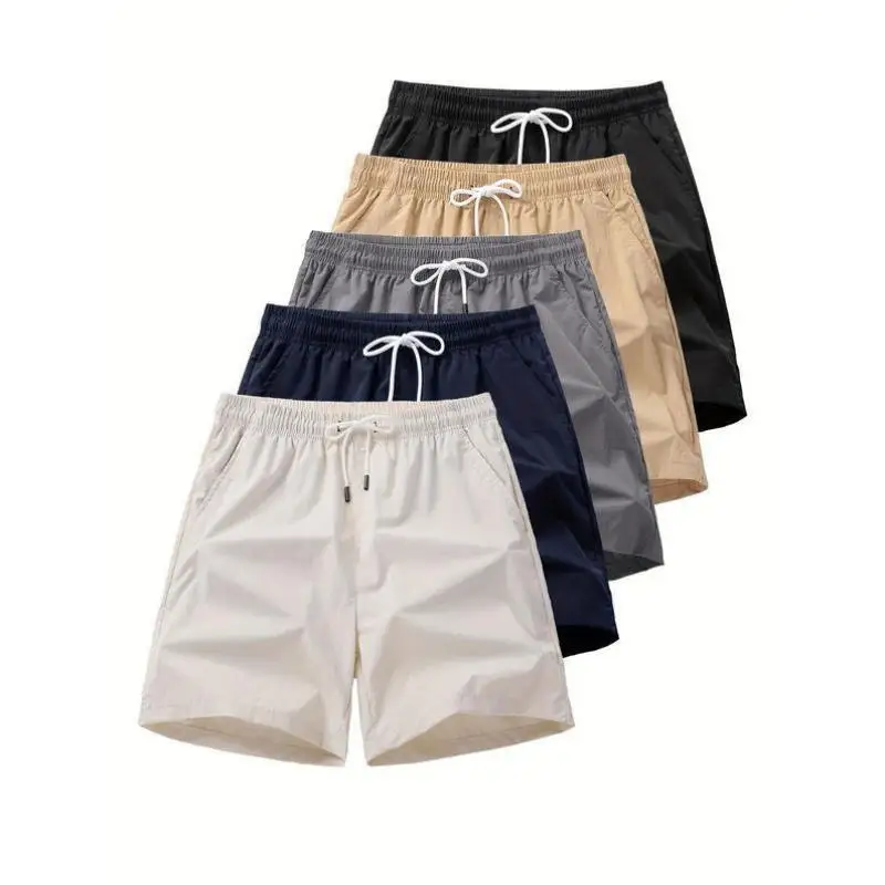 

New 2025 Men's Casual Color orts Set Faionable Retro Ciwalk Nine Points Pants Large Size Micro Elastic Tee Acet...