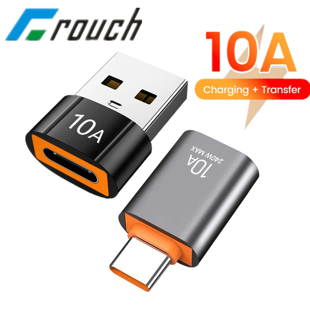 Crouch USB 3.0 To Type C Adapter OTG USB C Male To USB A Female 10A Fast Charge Data Connector For Macbook Xiaomi Huawei Samsung