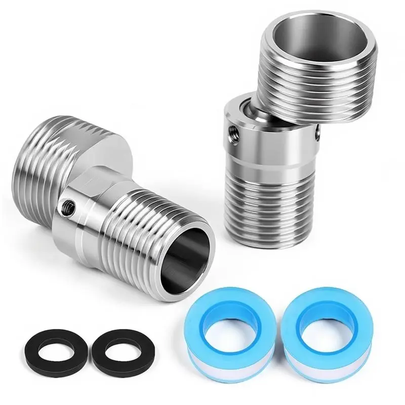 

AB46-Eccentric Shower Corner Screws Adapter 2Pcs Angled Curved Foot Angle Adjustment 360° Wall Rotatable Faucet Mounting Screws