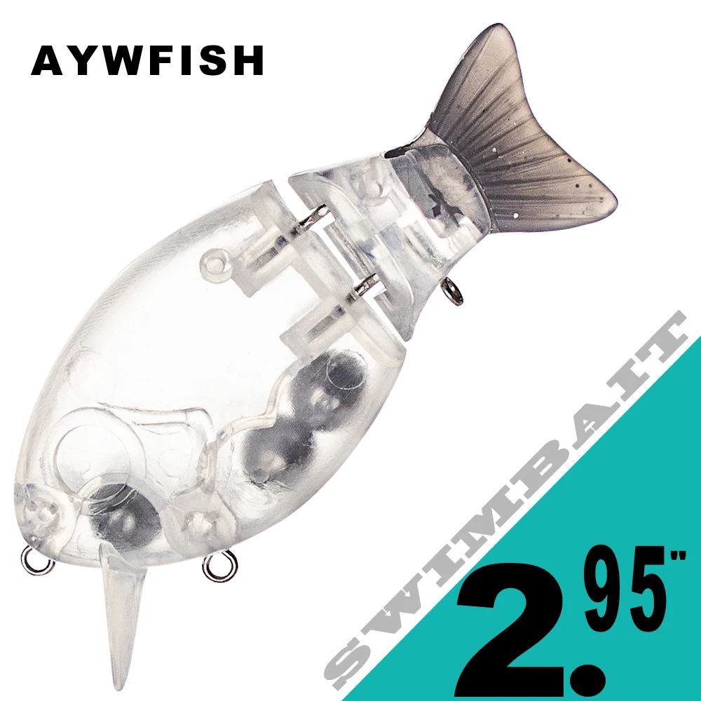 

AYWFISH 7.5CM 21G DIY Искусственная приманка, плавающая, многосекционная, для самостоятельной покраски, заготовки для вейкбейтов, 5 шт./лот