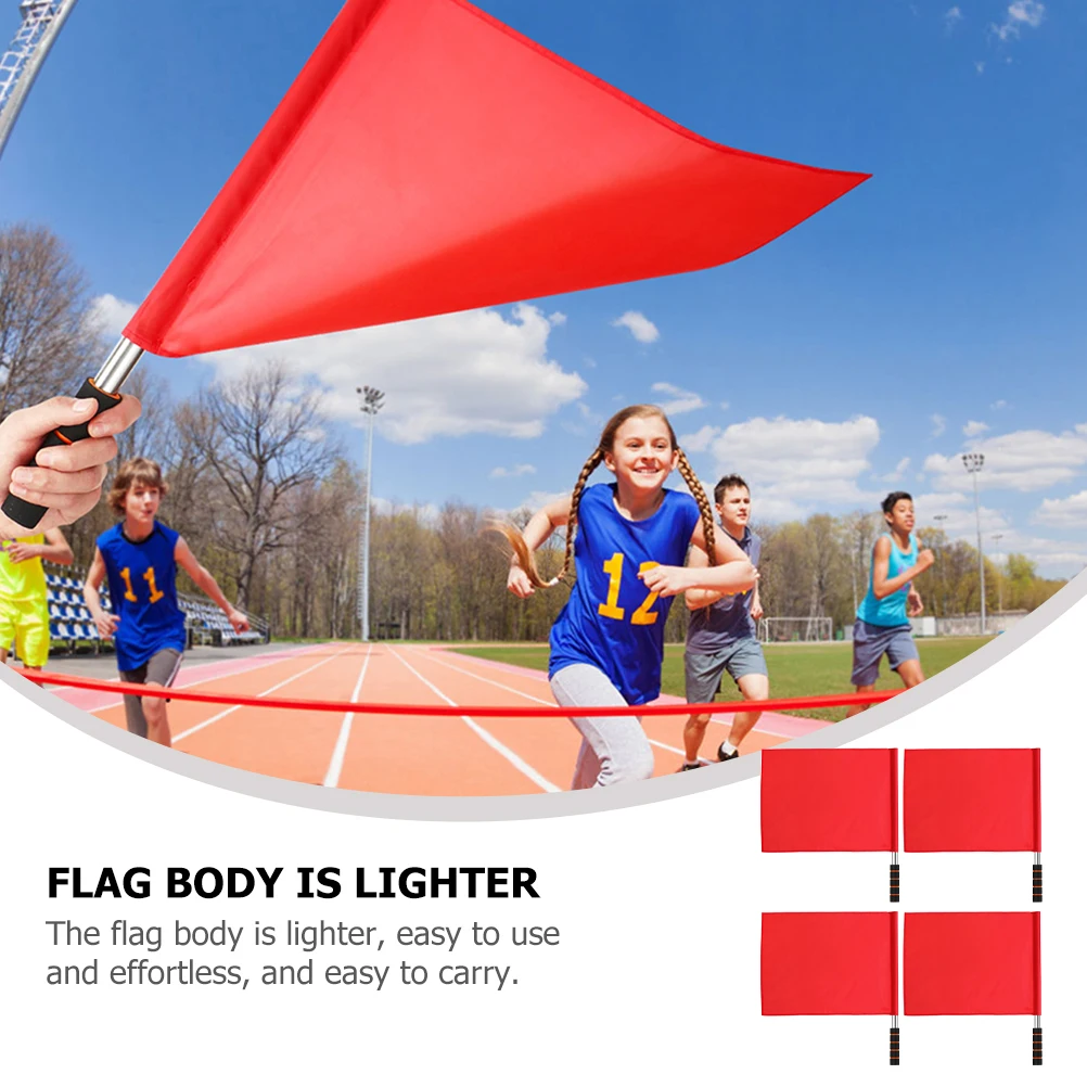 

6 Pcs Referee Flag Signal Stainless Steel Flags for Football Referees Polyester Oversize Warning Accessories