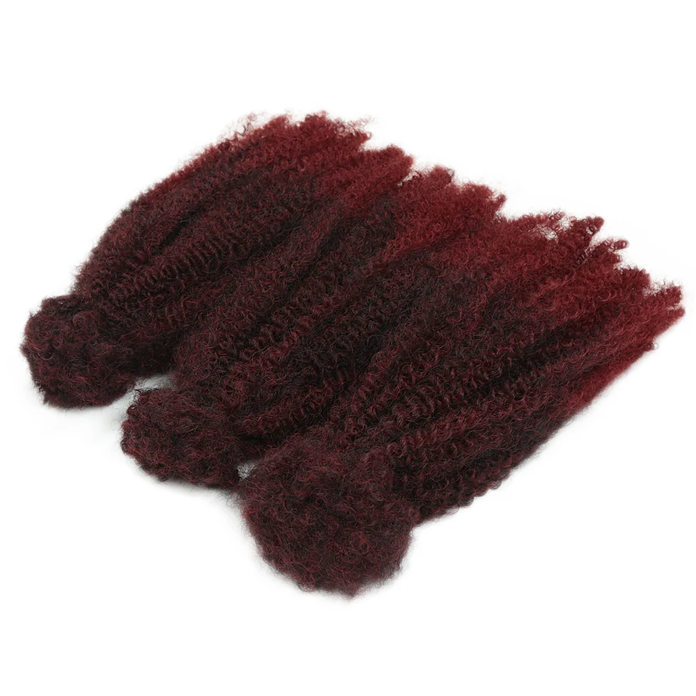 Alibaby สังเคราะห์ฤดูใบไม้ผลิ Afro Twist Crochet ผม Ombre สีบลอนด์สีน้ําตาล 12 นิ้ว Afro Kinky Marley Twist Braiding Hair