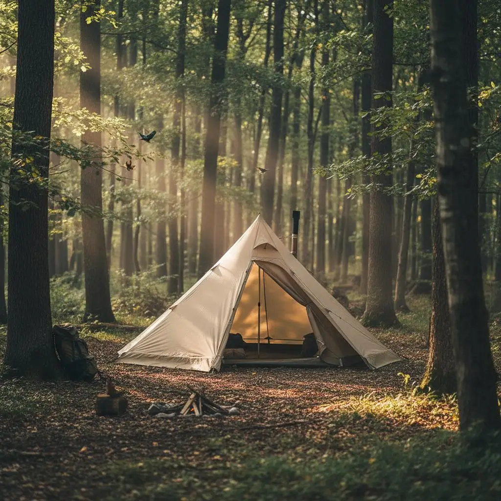 

Всесезонный вигвам-тент 11,5 футов для походов, рыбалки, пешего туризма, с двумя входами, отверстием для печи, из холщовой ткани, в форме пирамиды, просторный, легко устанавливается