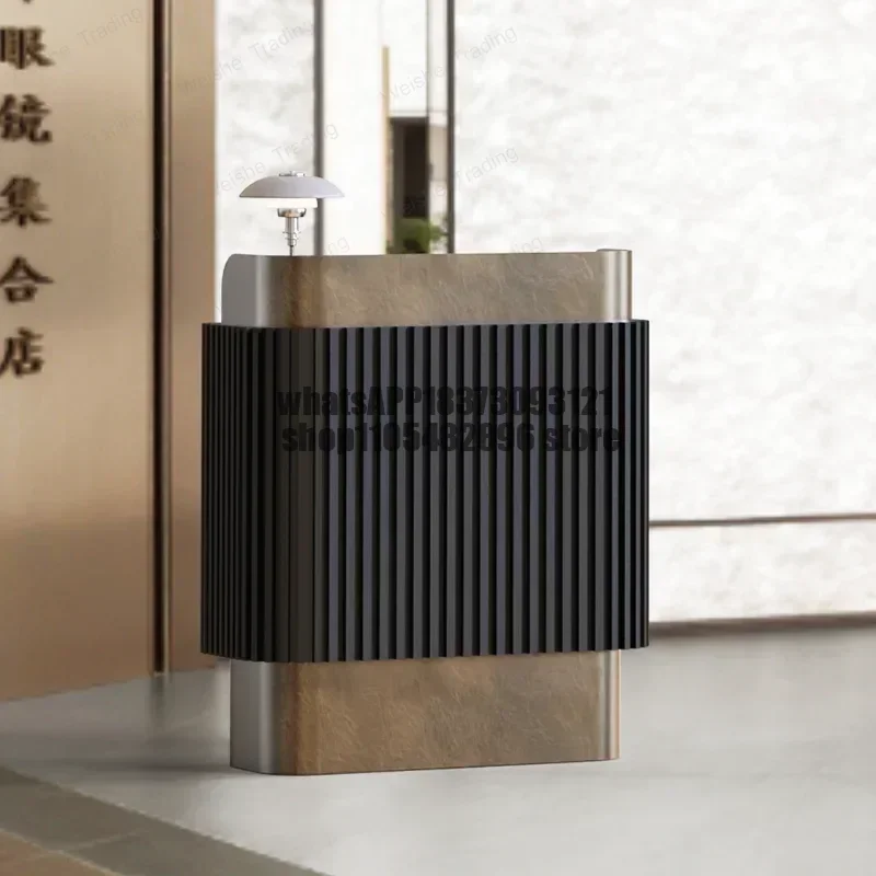 Stainless steel checkout page Customer center Reception desk Office podium 70 100 cm Modern reception desk Welcome desk