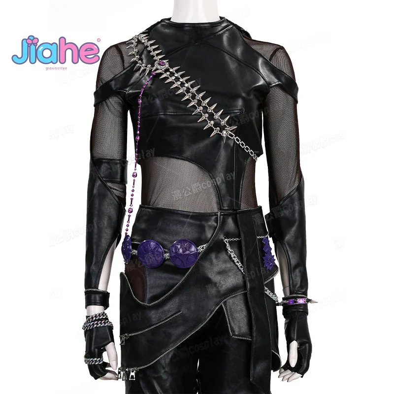 

Костюм для косплея Zoey KPop, охотники на демонов, женская черная кожаная форма, реквизит, аксессуары для вечеринки на Хэллоуин, полный комплект, новый стильный комплект