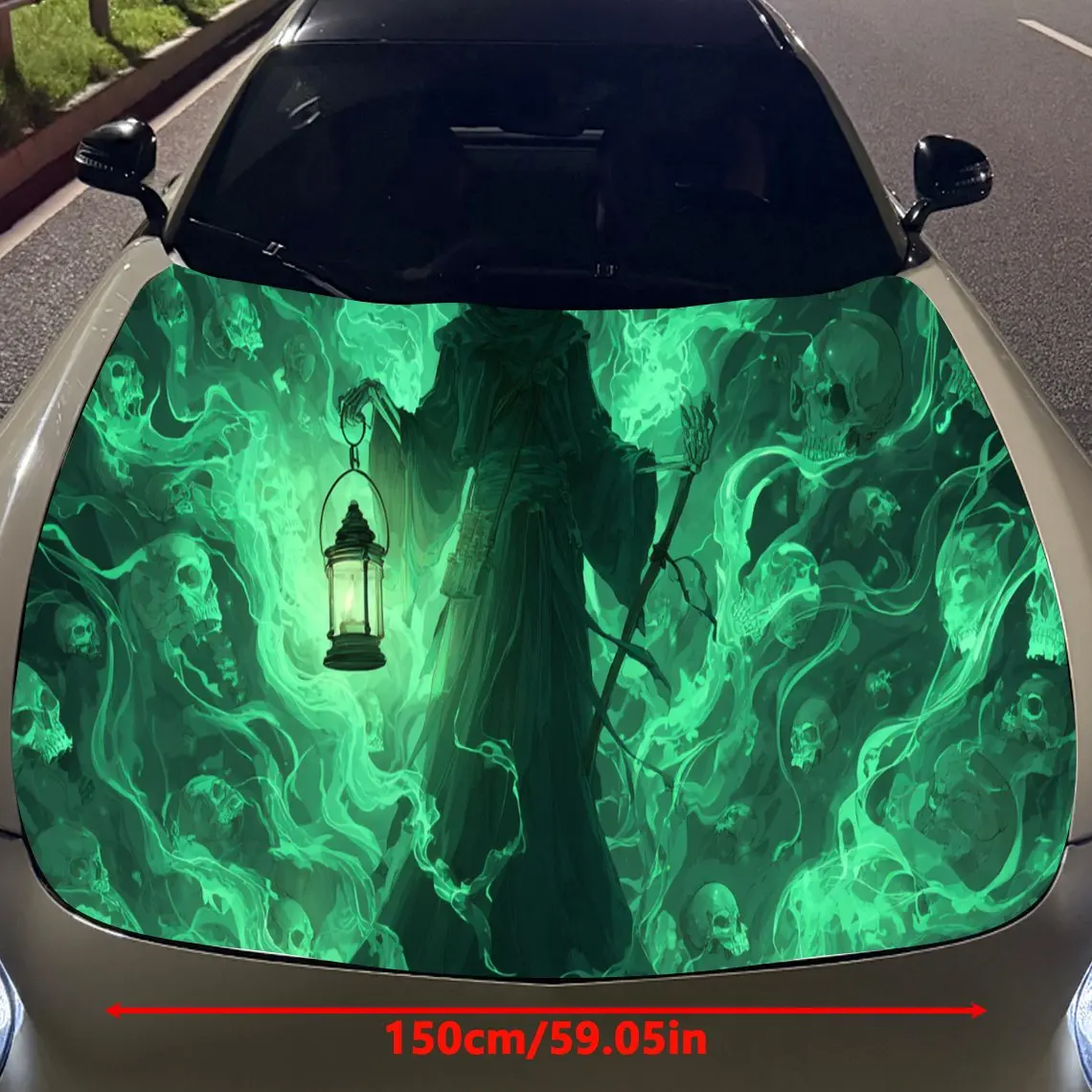 فوانيس شبح مخيفة و Will-o'-the-Wisps غطاء السيارة ملصقات الفينيل حماية سطح السيارة ملصق تزيين السيارة غطاء الفينيل التفاف