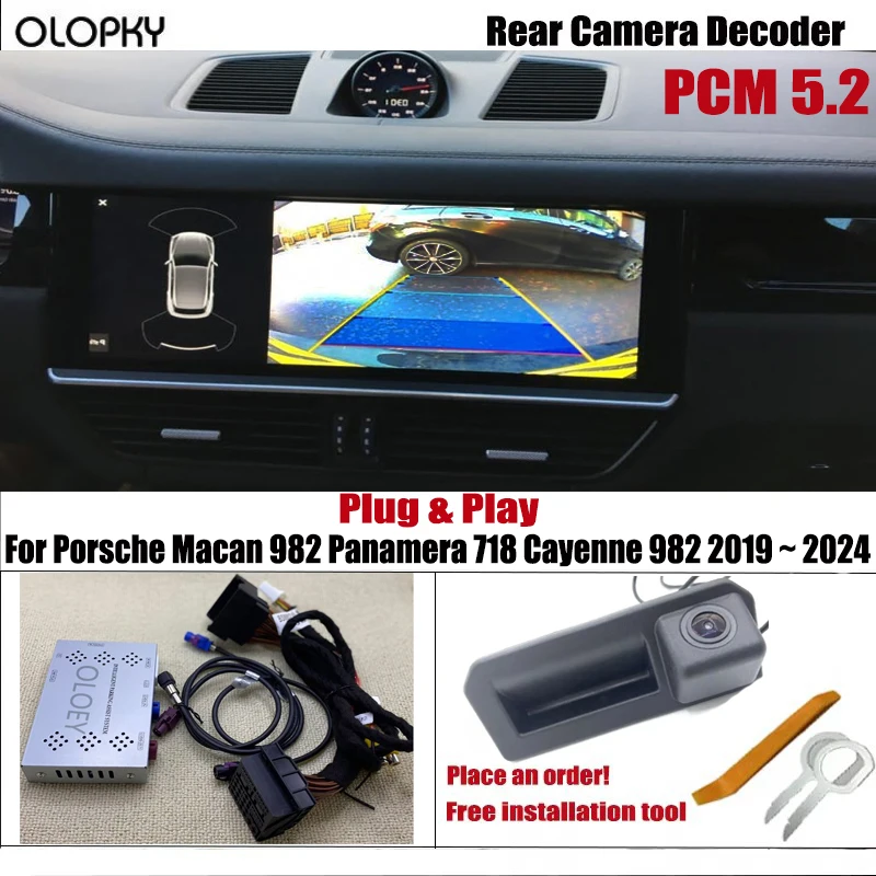 

Для Porsche Macan 982 Panamera 718 Cayenne 982 2019 ~ 2024 оригинальный экран/Plug & Play HD Передняя и задняя Bakcup, задняя камера заднего вида