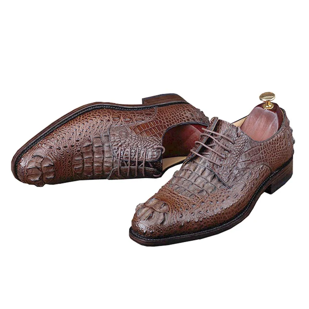 KEXIMA ourui new true crocodile leather  male business   crocodile leather shoes  crocodile skull manual Men shoes