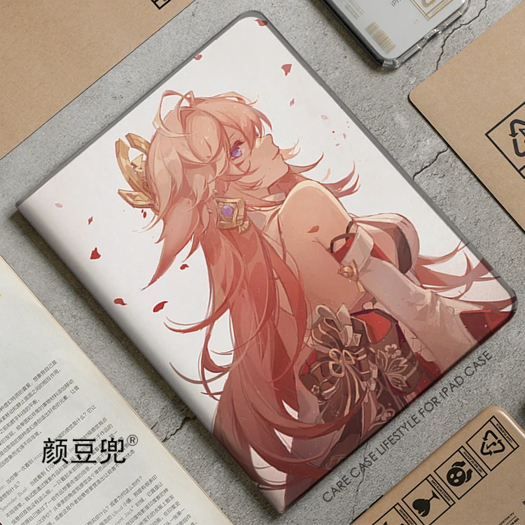 

Yae Miko Anime Genshin Impact Case For iPad Air 4 5 10.9 Mini 5 6 for 2022 12.9 Case Luxury Silicone For iPad Air 4 5 10.9inch